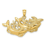 Load image into Gallery viewer, 14K Yellow Gold Dolphins Swimming In Front of Starfish Charm Pendant
