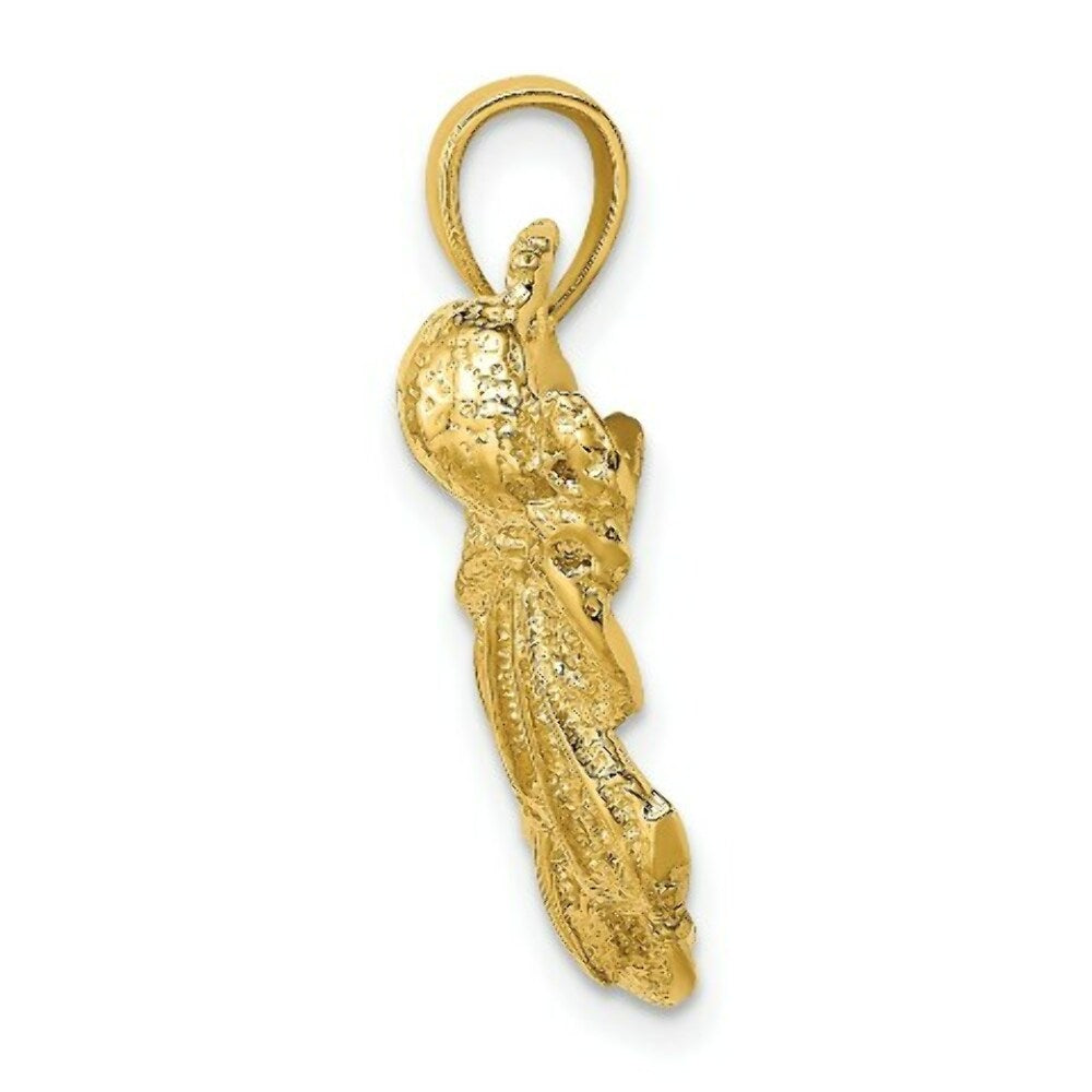 14K Yellow Gold Swimming Dolphin and Octopus