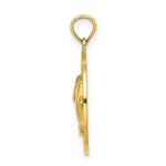 Load image into Gallery viewer, 14K Yellow Gold BEAUFORT, SC On Round Frame With Dolphins Charm Pendant

