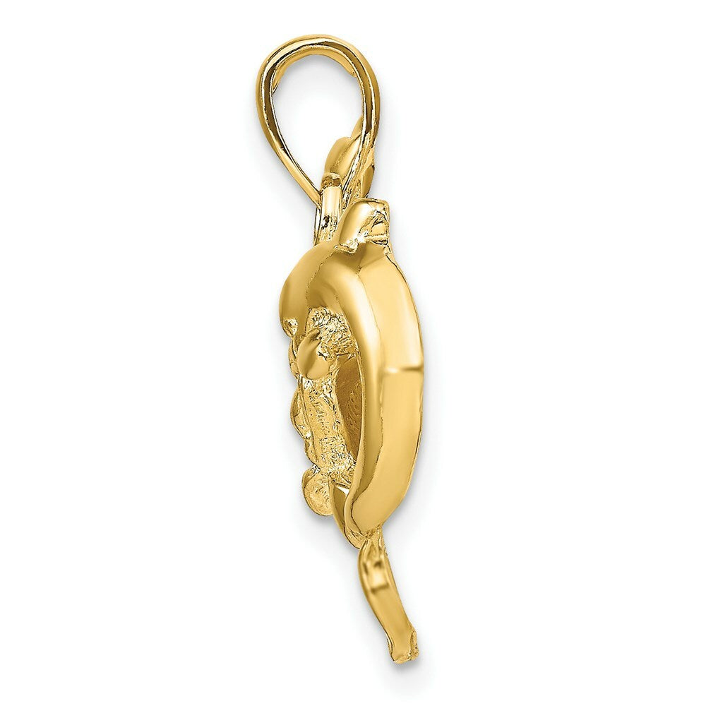 14K Yellow Gold Dolphins Pendant
