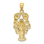 Load image into Gallery viewer, 14K Yellow Gold 2-D Textured Maine Lobster Charm Pendant

