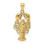 Load image into Gallery viewer, 14K Yellow Gold 2-D Textured Maine Lobster Charm Pendant
