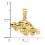Load image into Gallery viewer, 14K Yellow Gold Polished Triple Manatee Charm Pendant
