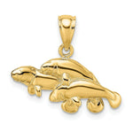 Load image into Gallery viewer, 14K Yellow Gold Polished Triple Manatee Charm Pendant
