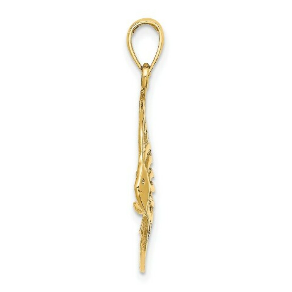 14K Yellow Gold Cut-Out AngelFISH Charm Pendant