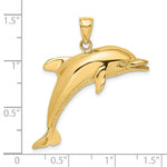 Load image into Gallery viewer, 14K Yellow Gold 2-D &amp; Polished Dolphin Jumping Charm Pendant
