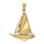 Load image into Gallery viewer, 14K Yellow Gold 3-D &amp; Polished Sailboat Charm Pendant
