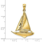 Load image into Gallery viewer, 14K Yellow Gold 3-D &amp; Polished Sailboat Charm Pendant
