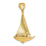 Load image into Gallery viewer, 14K Yellow Gold 3-D &amp; Polished Sailboat Charm Pendant
