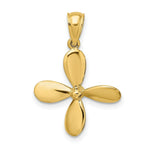 Load image into Gallery viewer, 14K Yellow Gold 3-D With 4 Blades Propeller Charm Pendant
