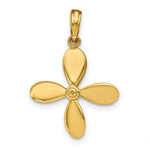 Load image into Gallery viewer, 14K Yellow Gold 3-D With 4 Blades Propeller Charm Pendant
