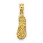 Load image into Gallery viewer, 14K Yellow Gold REHOBOTH SINGLE FLIP-FLOP Charm Pendant
