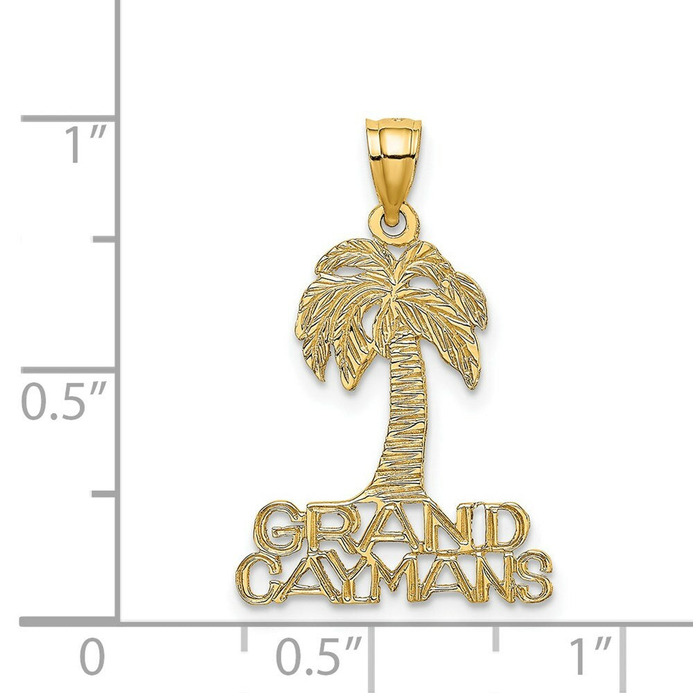 14K Yellow Gold GRAND CAYMANS Under Palm Tree Charm Pendant