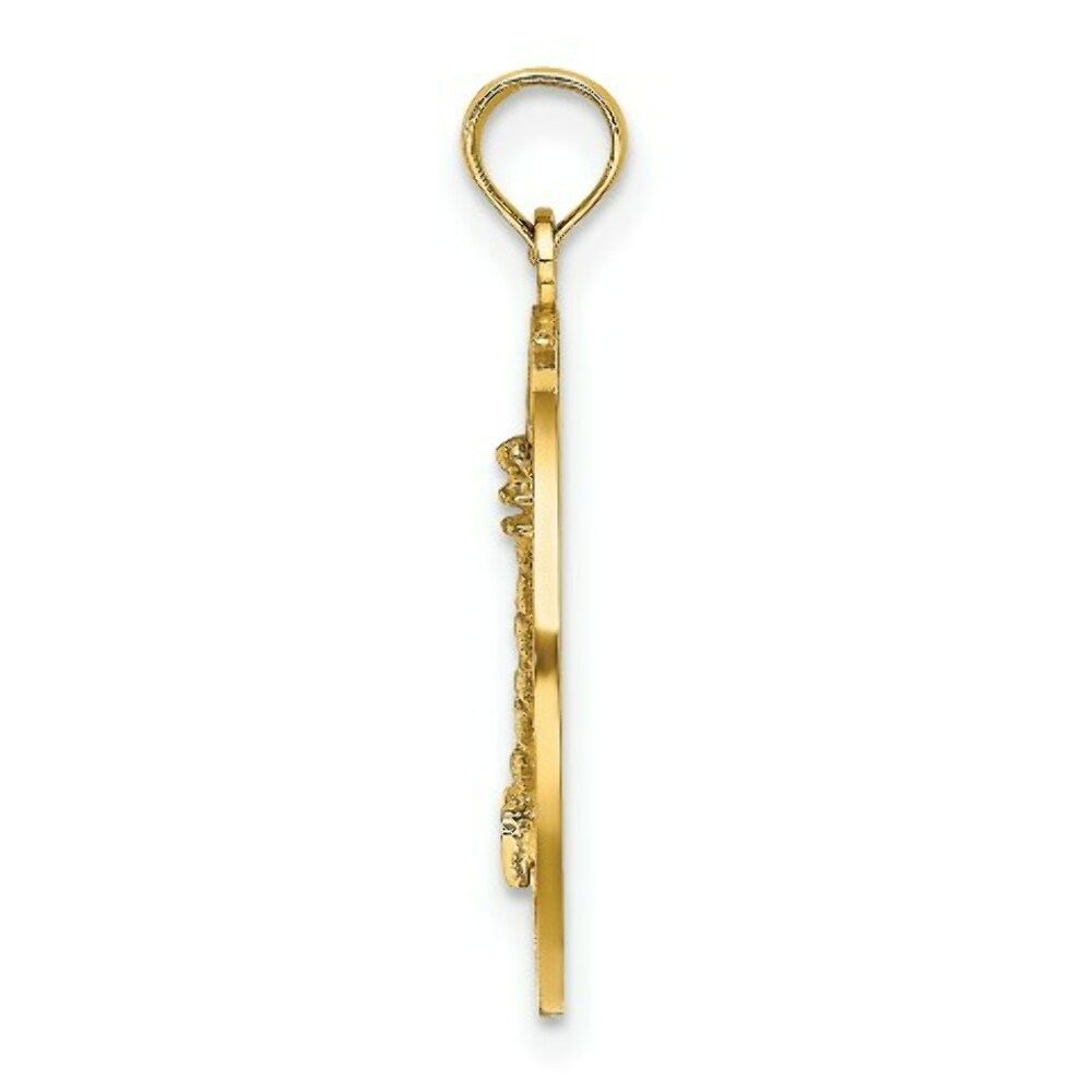 14K Yellow Gold MYSTIC, CT Round Frame With Lighthouse Center Charm Pendant