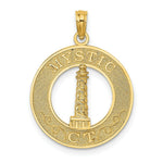 Load image into Gallery viewer, 14K Yellow Gold MYSTIC, CT Round Frame With Lighthouse Center Charm Pendant
