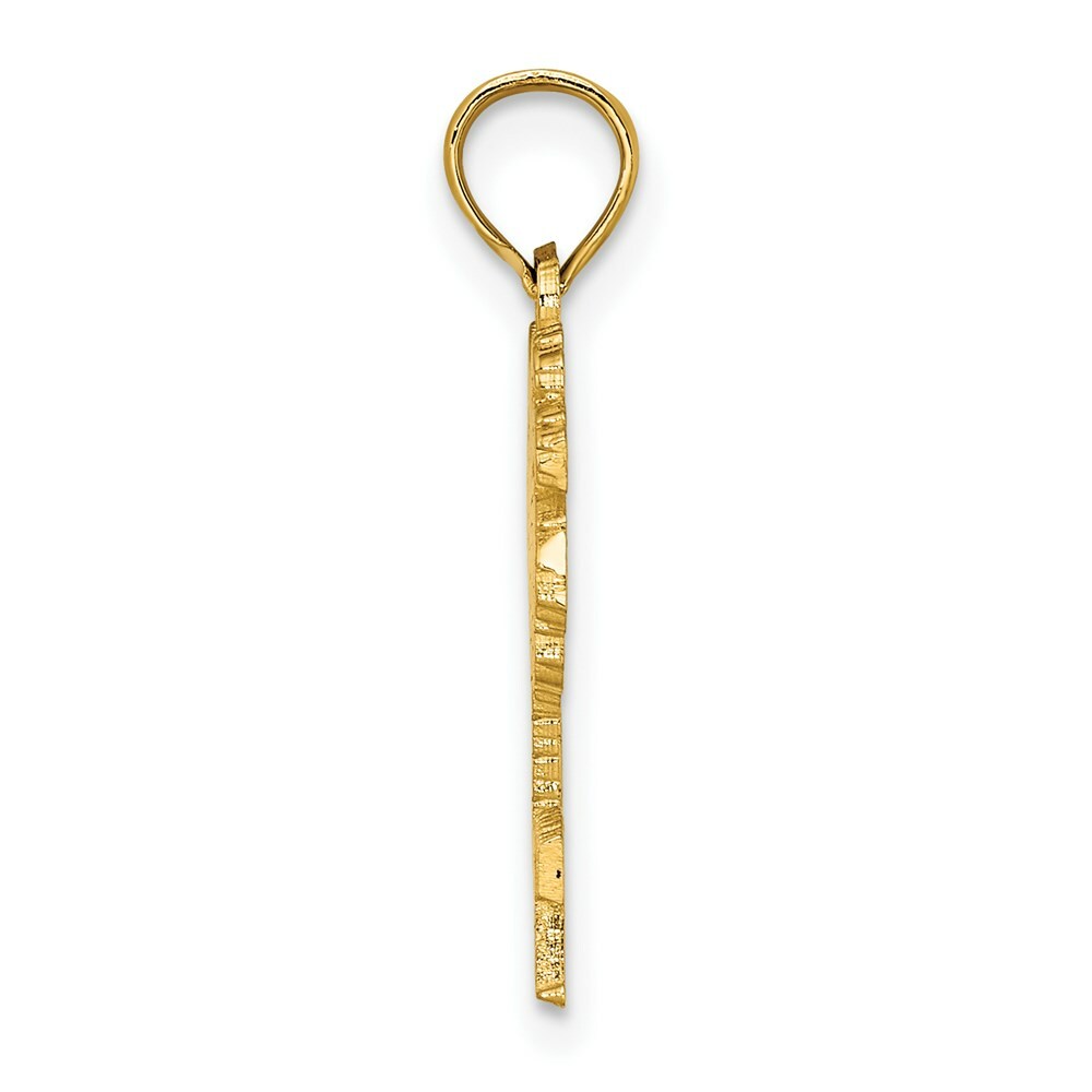 14K Yellow Gold JAMAICA Under Palm Tree Charm Pendant