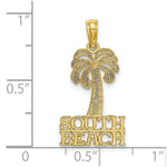 Load image into Gallery viewer, 14K Yellow Gold SOUTH BEACH Under Palm Tree Charm Pendant
