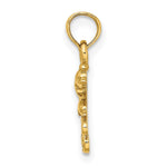 Load image into Gallery viewer, 14K Yellow Gold Textured Mini Double Dolphins &amp; Waves Charm Pendant

