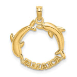 Load image into Gallery viewer, 14K Yellow Gold 2-D JAMAICA With Dolphins Charm Pendant
