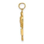 Load image into Gallery viewer, 14K Yellow Gold 2-D MIAMI BEACH On Palm Tree Charm Pendants
