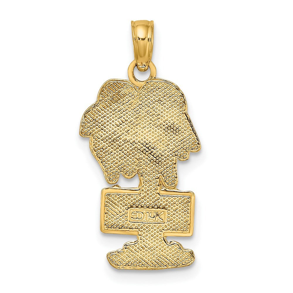 14K Yellow Gold 2-D MIAMI BEACH On Palm Tree Charm Pendants