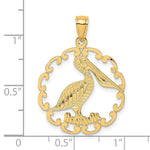 Load image into Gallery viewer, 14K Yellow Gold Pelican In Circle Charm Pendant
