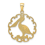Load image into Gallery viewer, 14K Yellow Gold Pelican In Circle Charm Pendant
