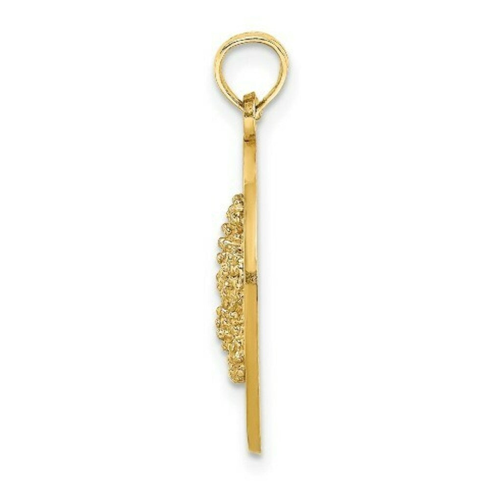 14K Yellow Gold Sanibel Round Frame With Starfish Center Charm Pendant