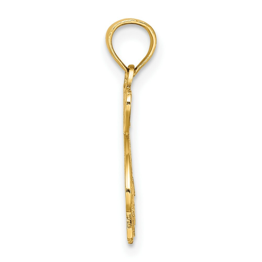 14K Yellow Gold I Heart Siesta Key With Dolphin