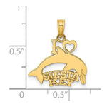 Load image into Gallery viewer, 14K Yellow Gold I Heart Siesta Key With Dolphin
