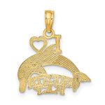 Load image into Gallery viewer, 14K Yellow Gold I Heart Siesta Key With Dolphin
