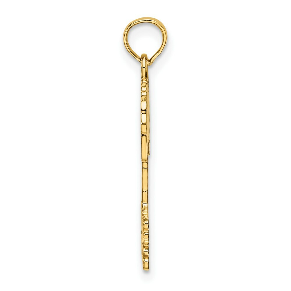14K Yellow Gold TURKS & CAICOS under Palm Tree Charm Pendant