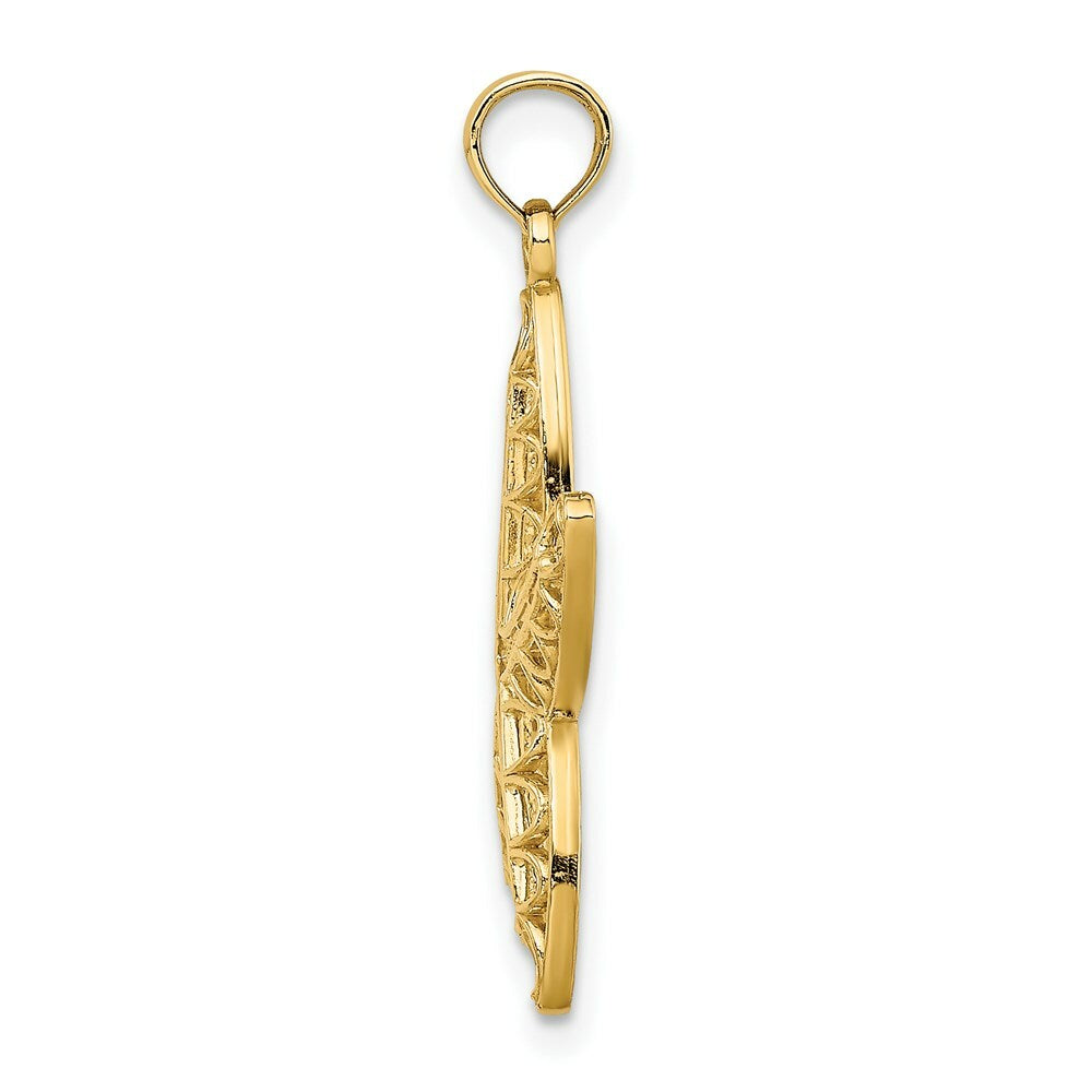 14K Yellow Gold Cut-Out Starfish Charm Pendant