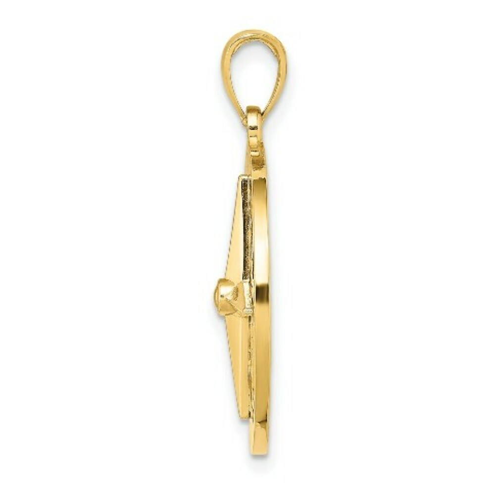 14K Yellow Gold NAUTICAL COMPASS Charm Pendant