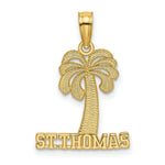 Load image into Gallery viewer, 14K Yellow Gold ST. THOMAS Under Palm Tree Charm Pendant
