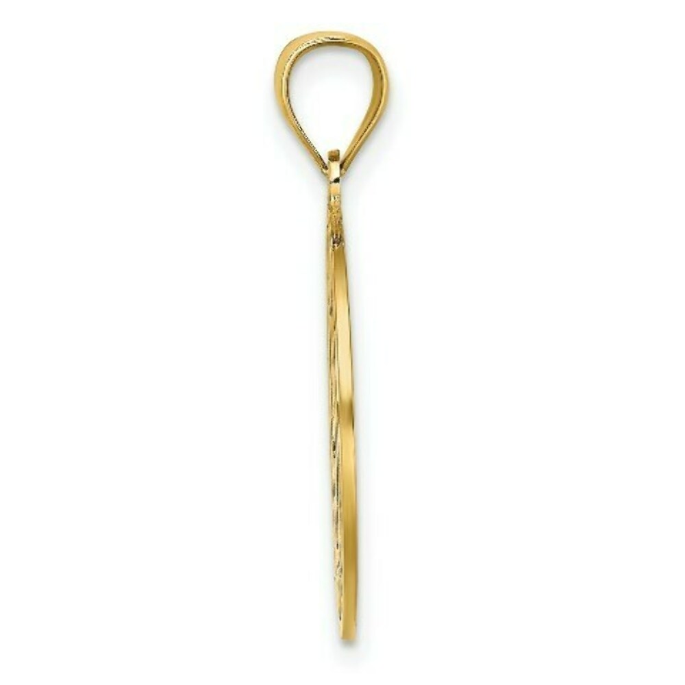14K Yellow Gold SAINT THOMAS With Dophins Charm Pendant
