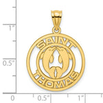 Load image into Gallery viewer, 14K Yellow Gold SAINT THOMAS With Dophins Charm Pendant
