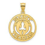 Load image into Gallery viewer, 14K Yellow Gold SAINT THOMAS With Dophins Charm Pendant
