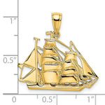Load image into Gallery viewer, 14K Yellow Gold 2-D &amp; Polished Sailing Ship Charm Pendant
