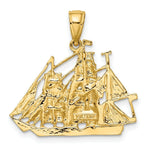 Load image into Gallery viewer, 14K Yellow Gold 2-D &amp; Polished Sailing Ship Charm Pendant
