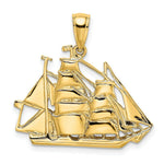 Load image into Gallery viewer, 14K Yellow Gold 2-D &amp; Polished Sailing Ship Charm Pendant
