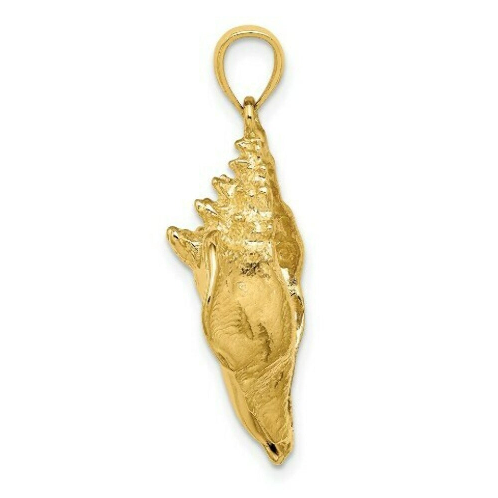 14K Yellow Gold 2-D Conch Sell Charm Pendant