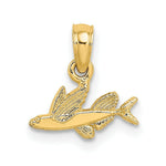 Load image into Gallery viewer, 14K Yellow Gold Mini FLYING FISH Charm Pendant
