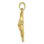 Load image into Gallery viewer, 14K Yellow Gold Ship Wheel With Nautical Compass Charm Pendant
