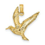 Load image into Gallery viewer, 14K Yellow Gold Polished and 2-D Seagull Flying Charm Pendant
