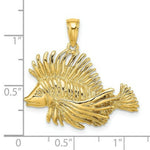 Load image into Gallery viewer, 14K Yellow Gold 2-D Polished and Textured LION FISH Charm Pendant
