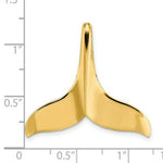 Load image into Gallery viewer, 14K Yellow Gold 3-D Polished With Hidden Bail WHALE TAIL Charm Pendant
