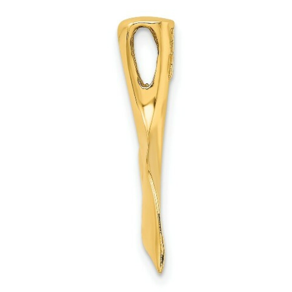 14K Yellow Gold 3-D Polished WHALE TAIL Charm Pendant