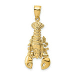 Load image into Gallery viewer, 14K Yellow Gold 2-D Moveable Lobster Charm Pendant

