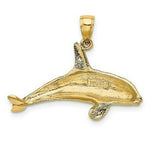 Load image into Gallery viewer, 14K Yellow Gold 2-D Textured Killer Whale Charm Pendant
